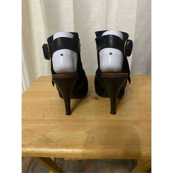 Pedro Garcia black suede peep toe heels - Picture 3 of 8